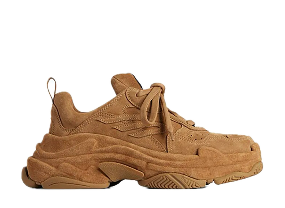 バレンシアガ ウィメンズ トリプル エス スポーティ スエード スニーカー "ブラウン"