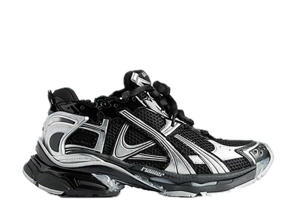 BALENCIAGA Women's Runner Sneakers "Black/Silver"