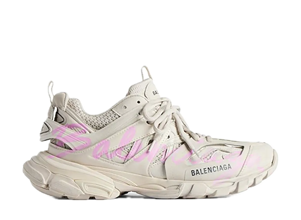 バレンシアガ ウィメンズ トラック シグネチャー スニーカー "ベージュ/ピンク"