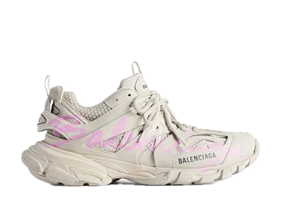 BALENCIAGA Women's Track Signature Sneaker "Beige/Pink"