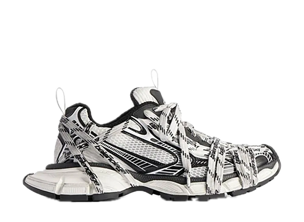 BALENCIAGA Women's 3XL Extreme Lace Logo Sneaker "White/Black"