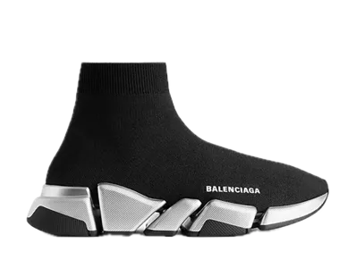 BALENCIAGA Women's Speed 2.0 Recycled Knit Sneaker "Black/Silver"