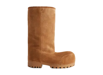 BALENCIAGA Women's Alaska Fur High Boots "Brown"