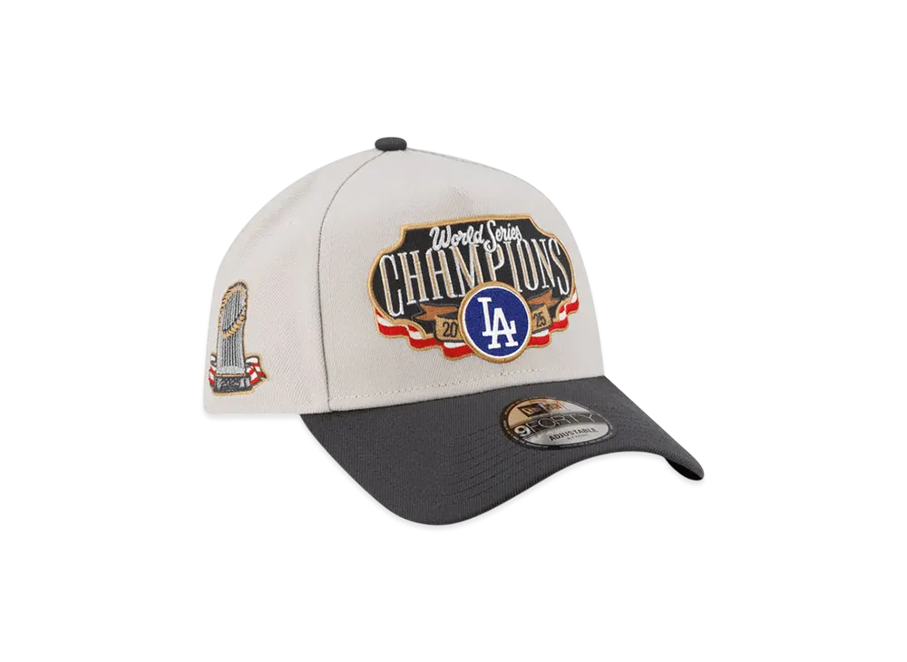 ニューエラ x MLB ワールドシリーズチャンピオン 2025 9フォーティ Aフレーム ロッカールームキャップ ロサンゼルスドジャース "グレー"