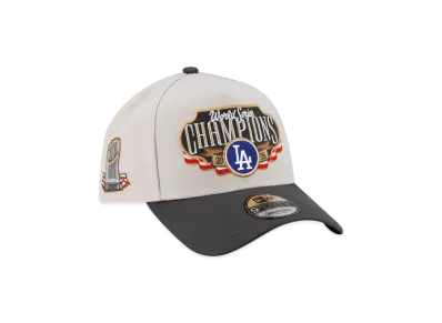 NEW ERA x MLB World Series Champions 2025 9FORTY A-Frame Locker Room Cap Los Angeles Dodgers "Gray"