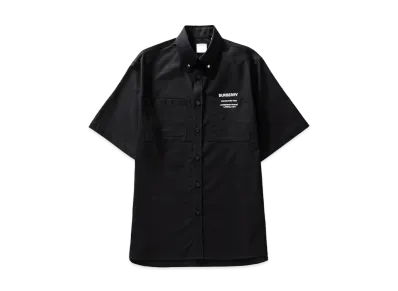 Burberry Rubberized Logo Short Sleeve Shirt "Black"
