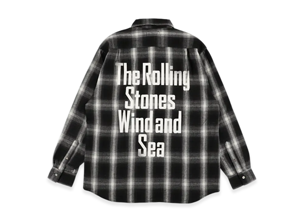 WIND AND SEA x The Rolling Stones Plaid Shirt 