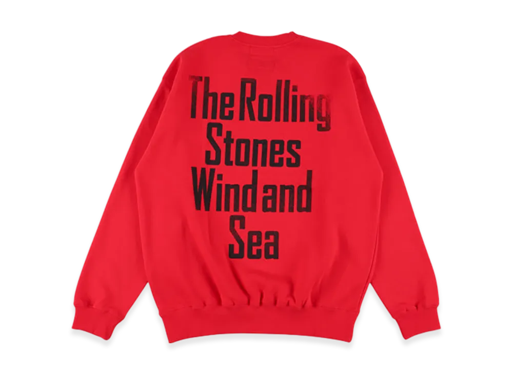 WIND AND SEA x The Rolling Stones Crew Neck Sweat Shirt "Red"