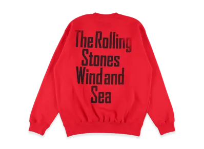 WIND AND SEA x The Rolling Stones Crew Neck Sweat Shirt "Red"