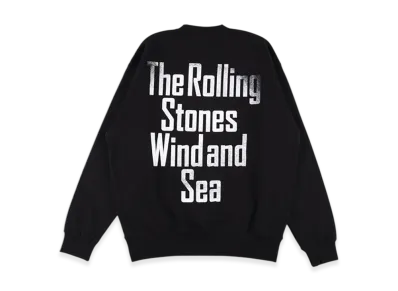 WIND AND SEA x The Rolling Stones Crew Neck Sweat Shirt "Black"