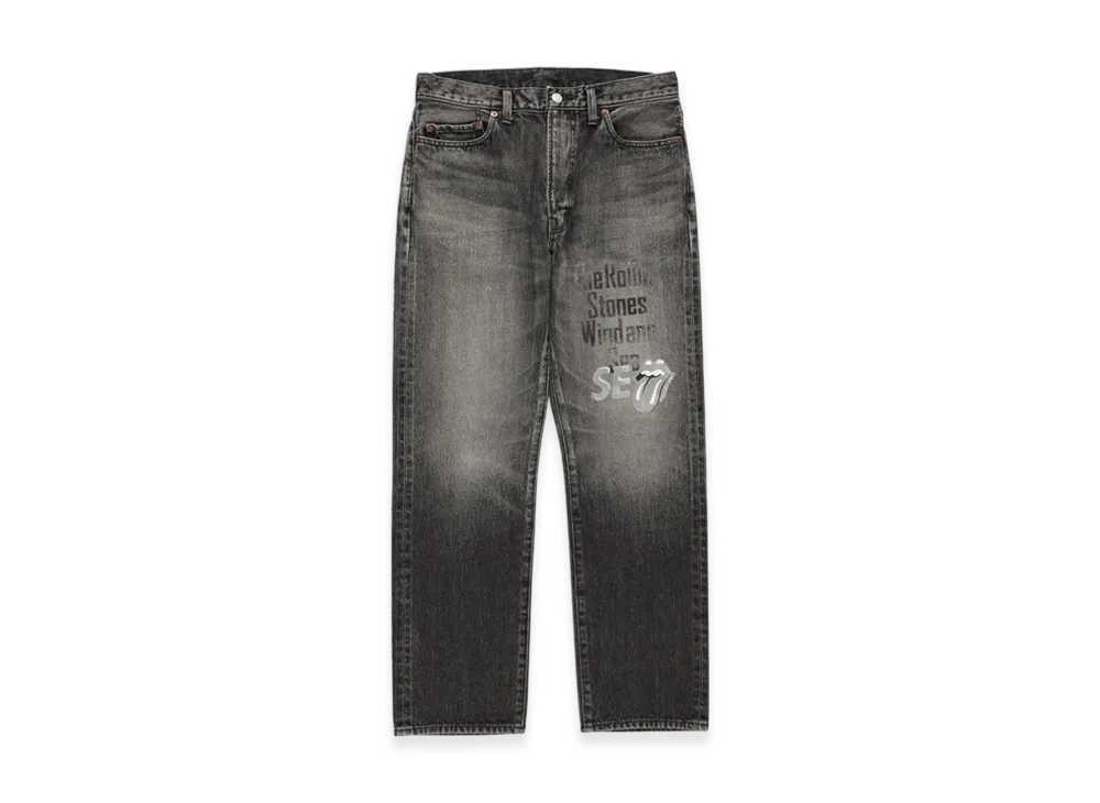 WIND AND SEA x The Rolling Stones Printed Denim Pants "Washed/Black/Denim"