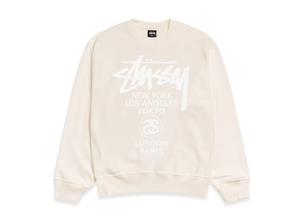 Stussy World Tour Crew Pigment Dyed 2025 "Natural"