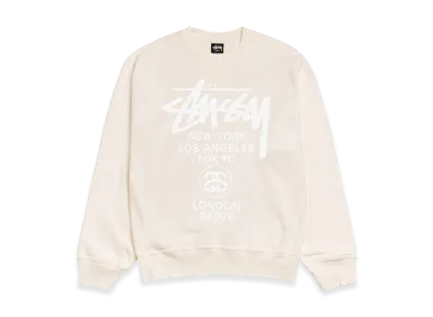 Stussy World Tour Crew Pigment Dyed 2025 "Natural"