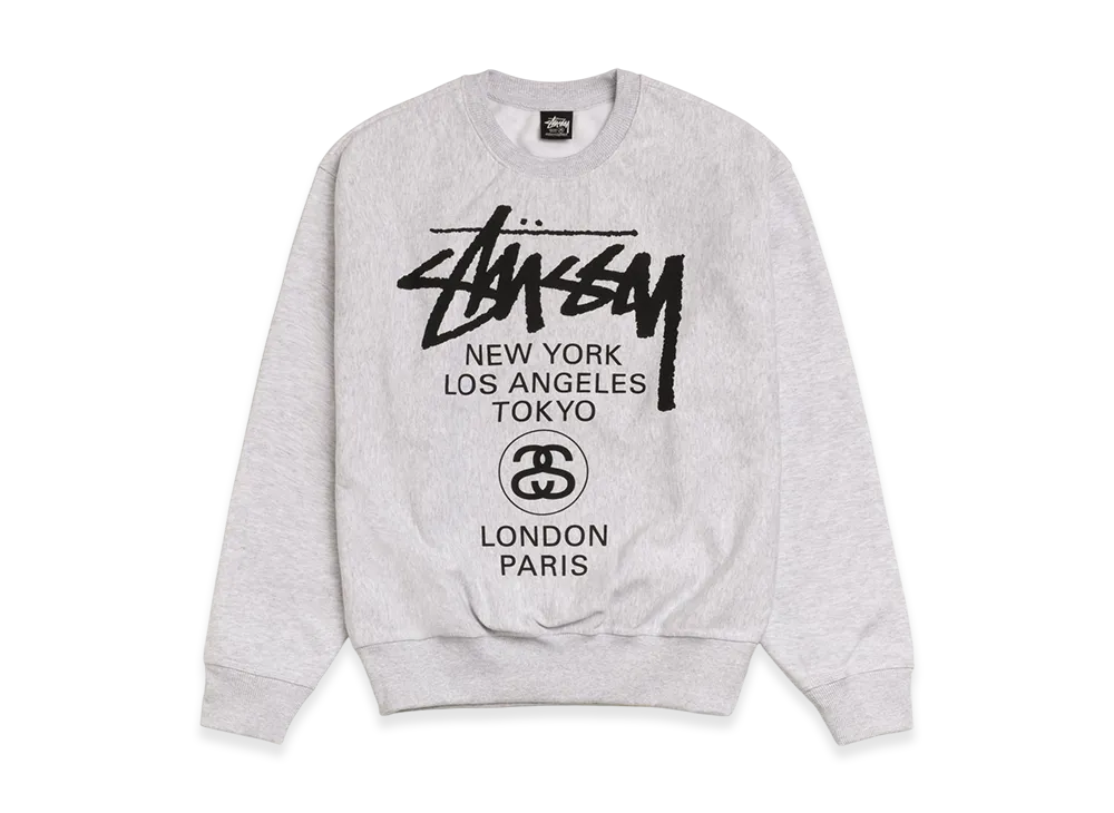 Stussy World Tour Crew 2025 "Ash Heather"