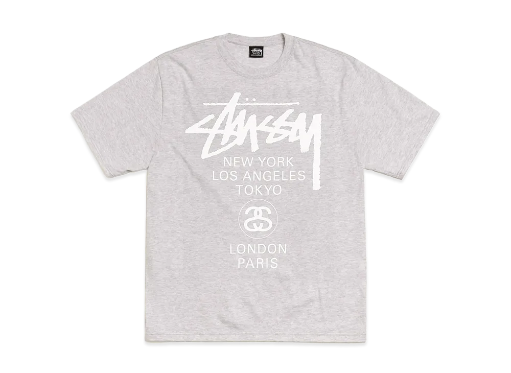 Stussy World Tour Tee "Ash Heather" (2025) 3903962
