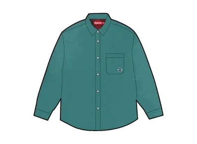 Supreme Quilted Lined Denim Snap Shirt "Teal"
