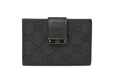 Gucci GG Canvas Leather Card Case "Black"