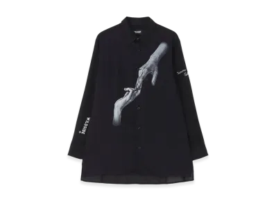 WILDSIDE YOHJI YAMAMOTO x Suzume Uchida Rayon Shirt (Two Hands) "Black"