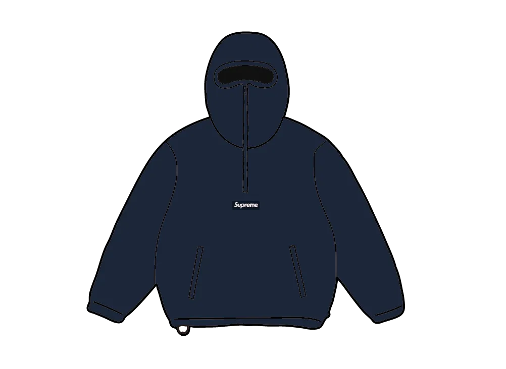 Supreme Polartec Face Mask Half Zip Hooded Sweatshirt "Navy"