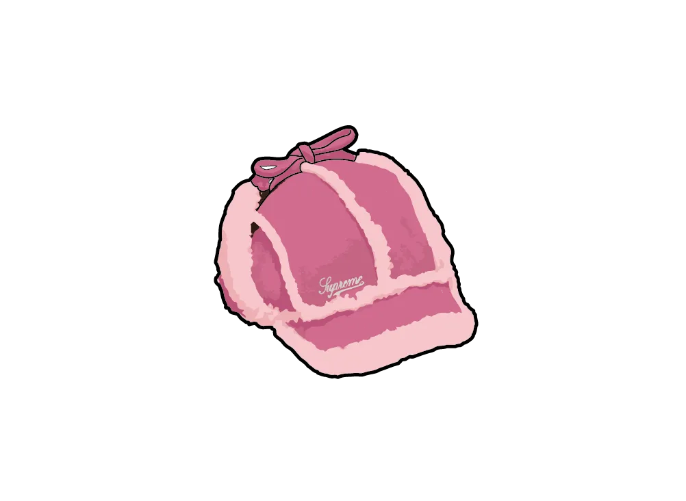 Supreme Shearling Lined Earflap Cap "Pink"