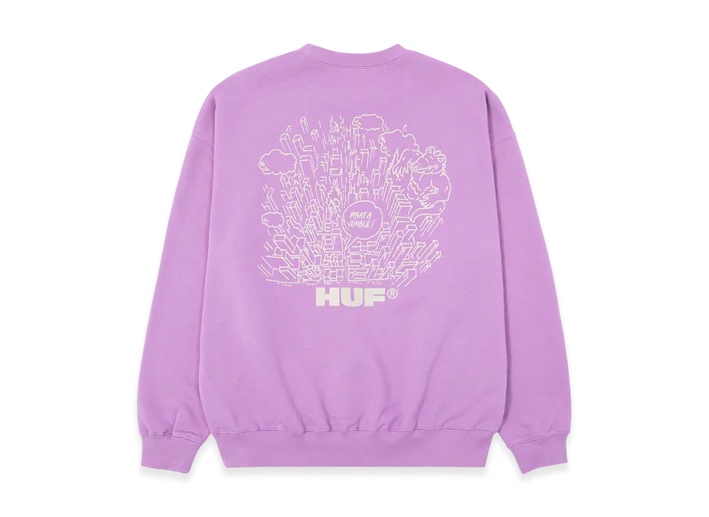 HUF What A Jungle Crew "Lilac"