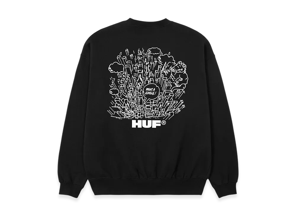HUF What A Jungle Crew "Black"