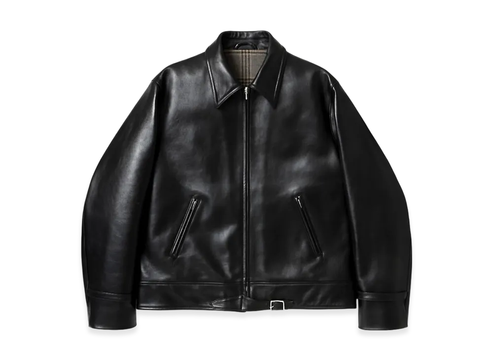 A.PRESSE Leather French Riders Jacket "Black"