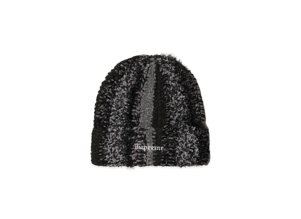 シュプリーム ティンセル ストライプ ビーニー "ブラック"