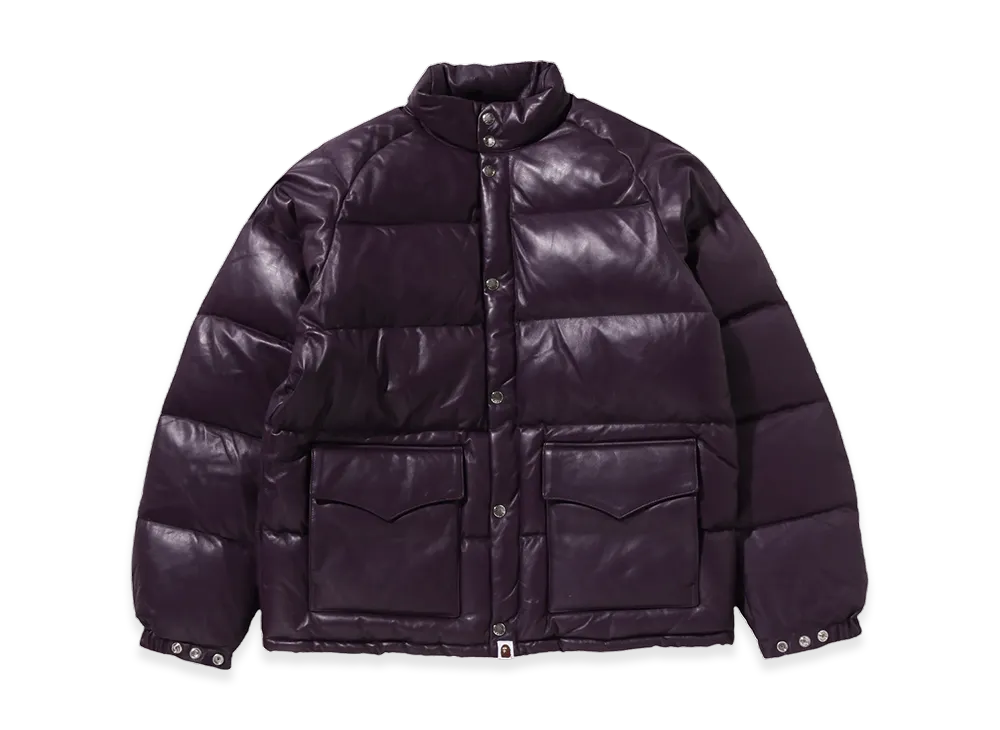 A BATHING APE Leather Classic Down Jacket "Purple"