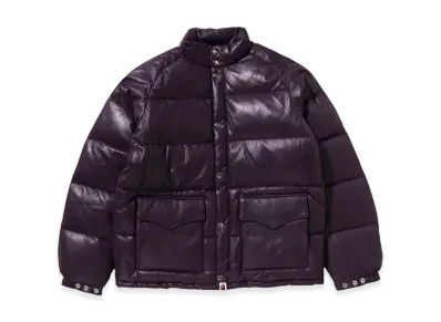 A BATHING APE Leather Classic Down Jacket "Purple"