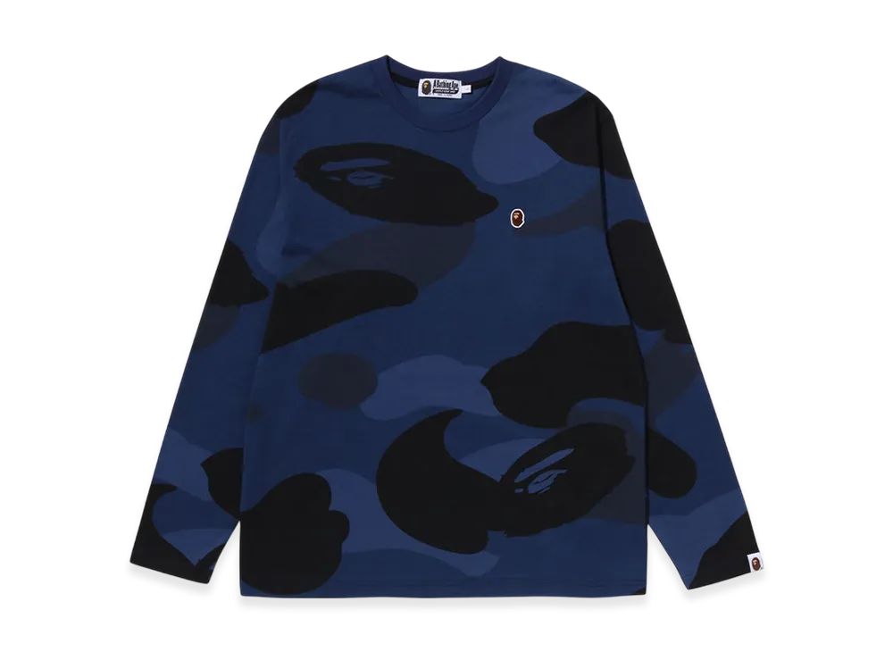 A BATHING APE Mega Color Camo One Point LS Tee "Navy"