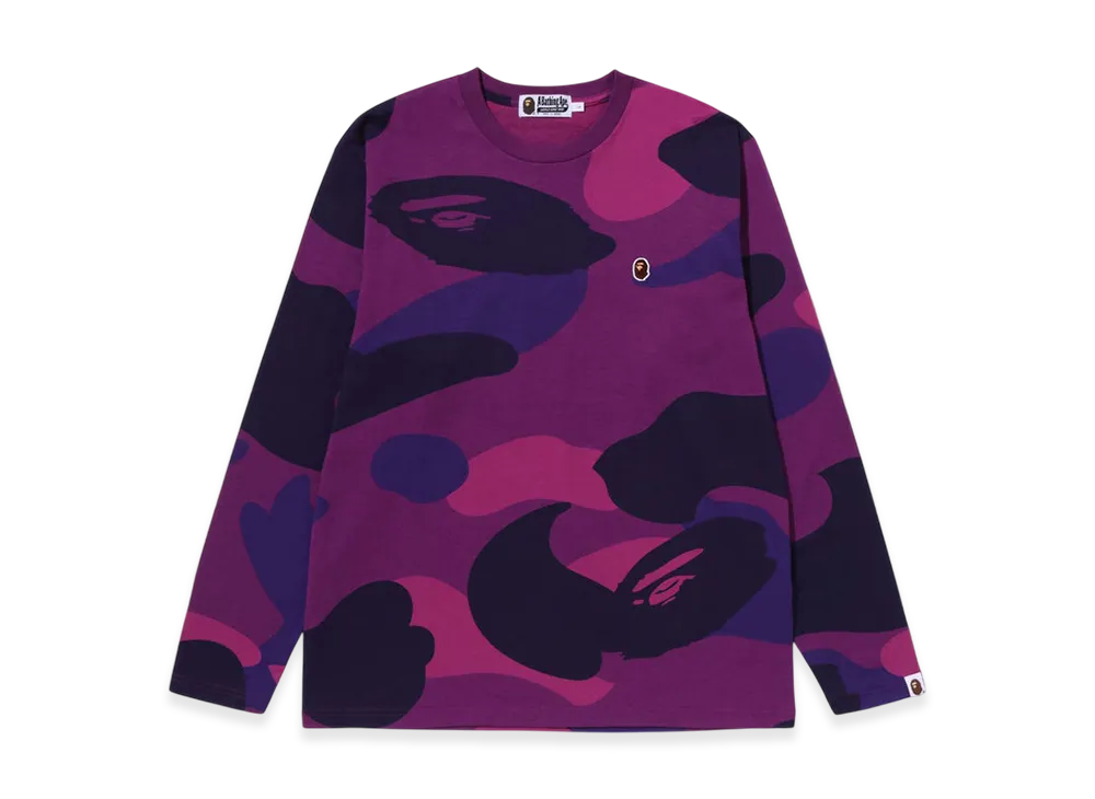 A BATHING APE Mega Color Camo One Point LS Tee "Purple"