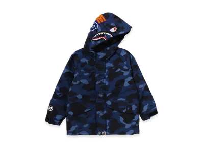 A BATHING APE Color Camo Shark Snowboard Jacket (Kids) "Navy"