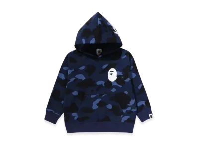 A BATHING APE Color Camo Ape Head Relaxed Fit Pullover Hoodie (Kids) "Navy"
