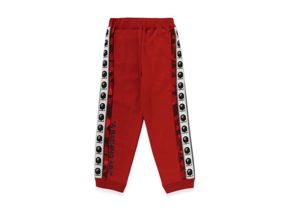 A BATHING APE Color Camo Side Bape Tape Pants "Red"
