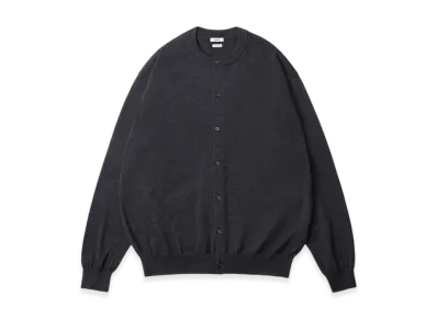 everyone x A.PRESSE Wool Knit Crew Neck Cardigan "Charcoal"