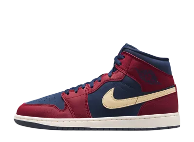 Nike Air Jordan 1 Mid "Team Red/Obsidian/Pale Vanilla"