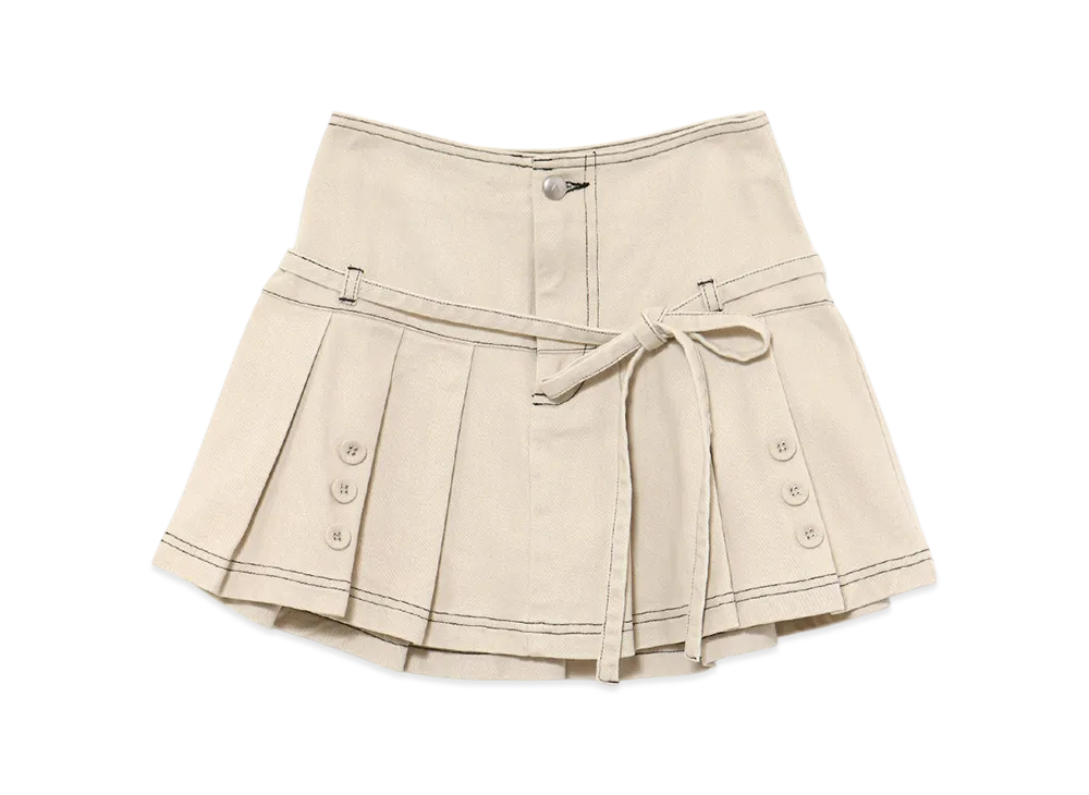 ANDMARY Kika Button Mini Skirt "Beige"