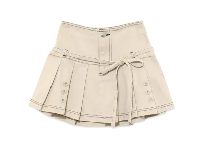 ANDMARY Kika Button Mini Skirt "Beige"