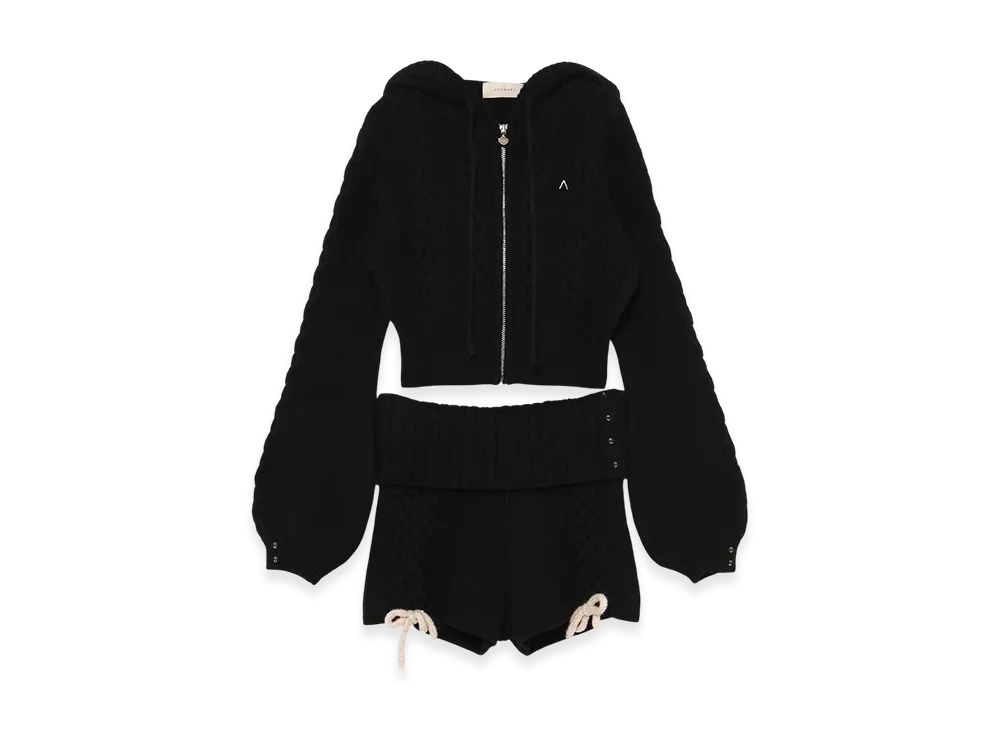 ANDMARY Milk Ribbon Knit Set Up "Black"