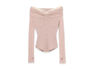 ANDMARY Shannon Tulle Knit Tops "Pink"