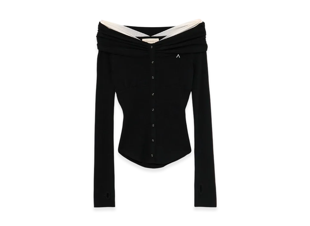 ANDMARY Shannon Tulle Knit Tops "Black"