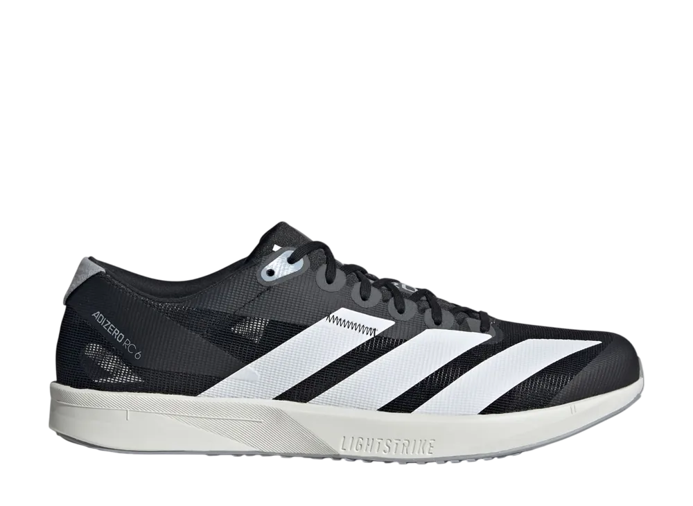 アディダス アディゼロ RC 6 ライトストライク "コアブラック/クラウドホワイト/ハローシルバー"