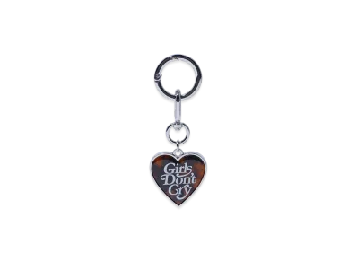 Girls Don't Cry Tortoiseshell Pattern Keyring "Silver"