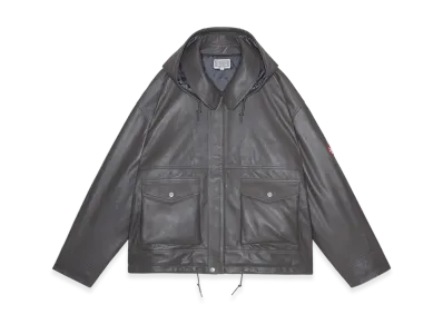 MIN-NANO x Cav Empt (C.E) Leather Zip Jacket "Brown"