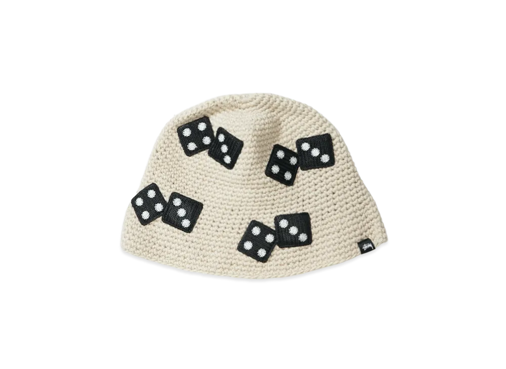 Stussy Bucket Hat Dice Knit "Light Grey"