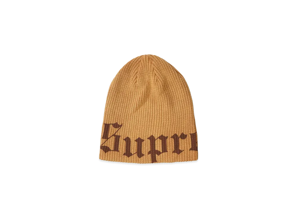 Supreme Old English Printed Beanie "Brown"