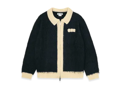 TTTMSW Mohair zip up knit polo "Moss Green"