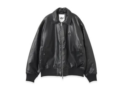 adidas Premium Essentials Pleather Bomber Jacket "Black"