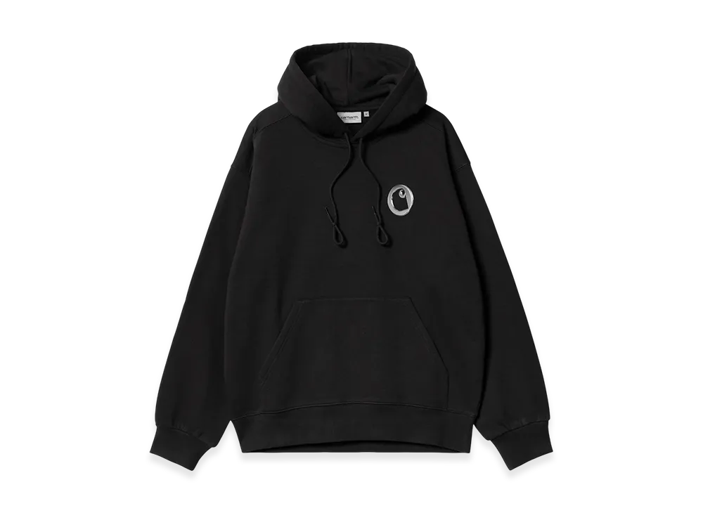 Carhartt WIP Hooded Charm Link Sweat "Black Silver(Stone Washed)"